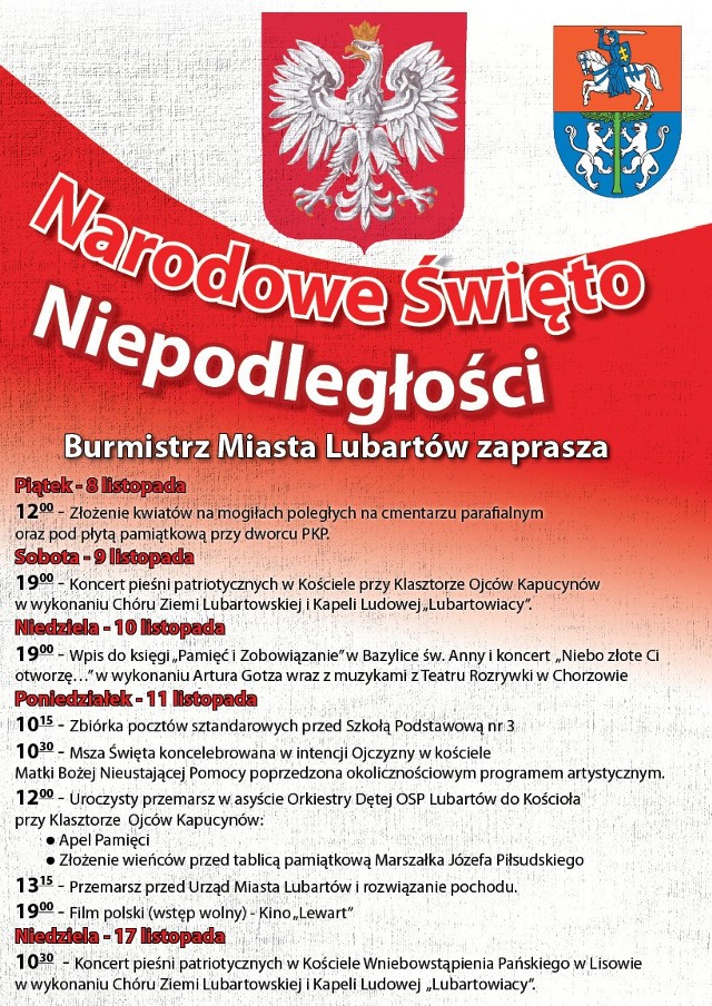 Obchody święta niepodległości w powiecie lubartowskim