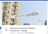 Spór wokół transparentu o uchodźcach. Na miejsce przyjechała policja