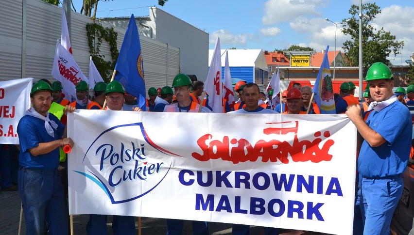 Malbork - protest plantatorów buraka cukrowego i cukrowników