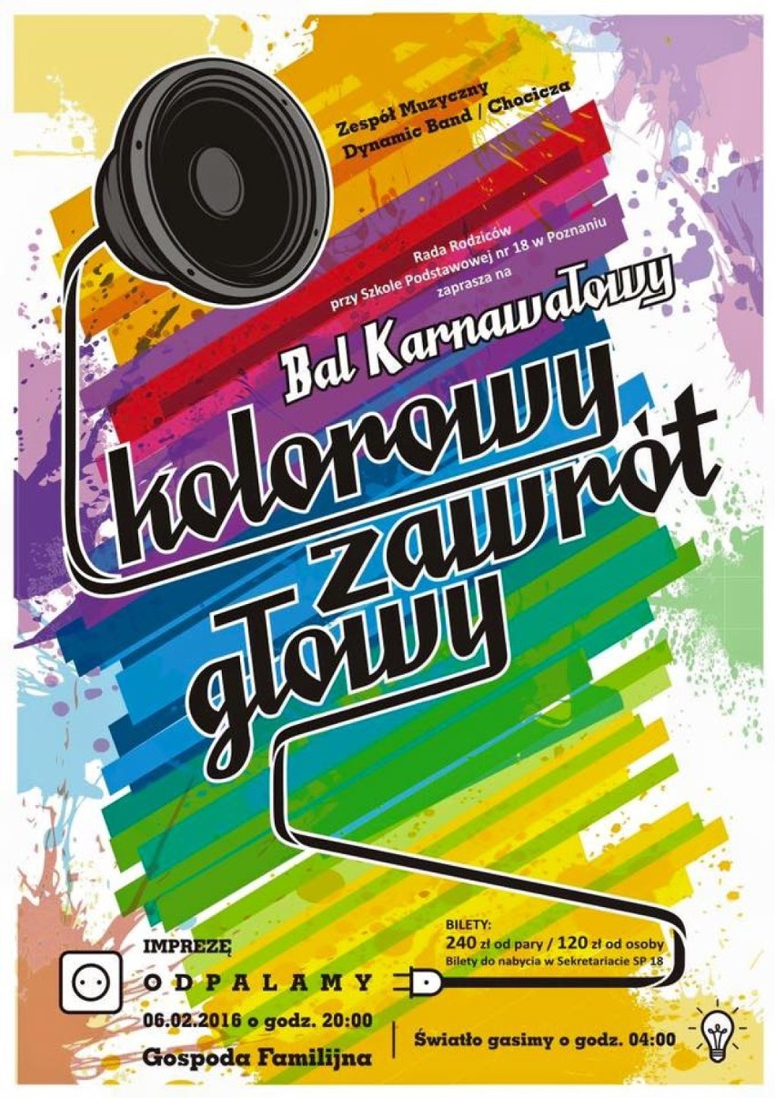 6 lutego odbędzie się Bal Karnawałowy - Kolorowy Zawrót...