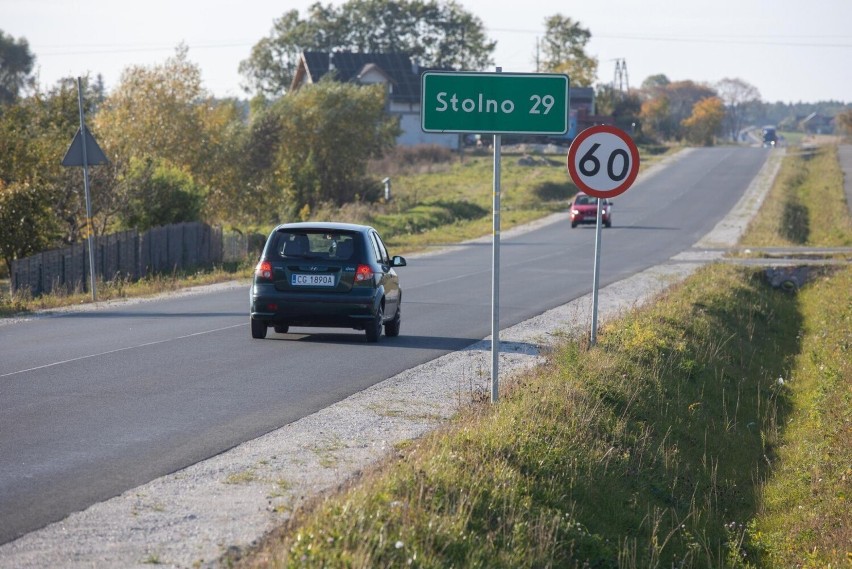 Przebudowywana trasa - ze Stolna do Wąbrzeźna - ma 28,5 km...