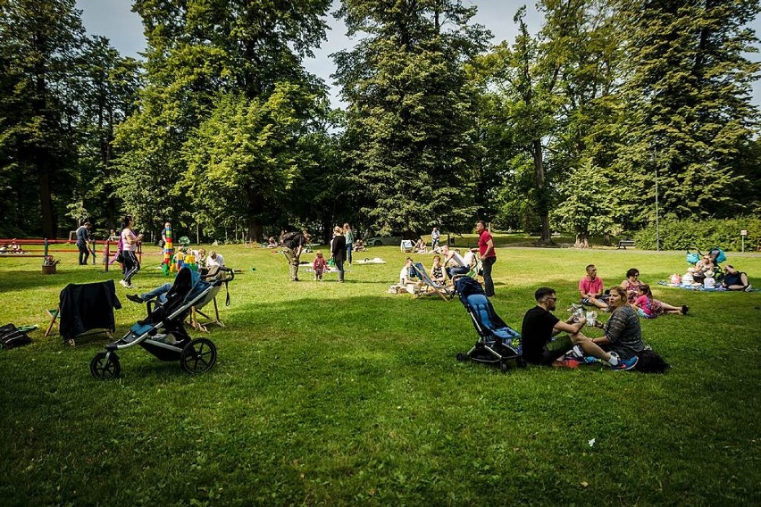 Wałbrzych: Śniadanie na trawie w parku zamku Książ (ZDJĘCIA)
