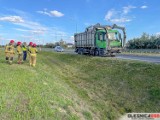 Na węźle Oleśnica - Zachód trasy S8 zapalił się pojazd przewożący martwą zwierzynę