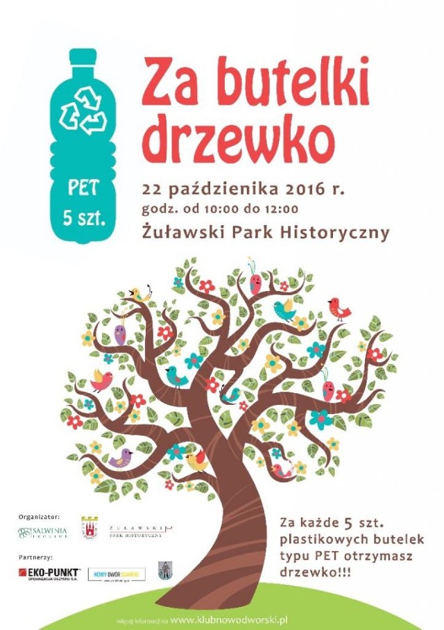 Nowy Dwór Gdański. W sobotę, 22 października, w Żuławskim Parku Historycznym można będzie wymienić plastikowe butelki typu PET na sadzonkę.