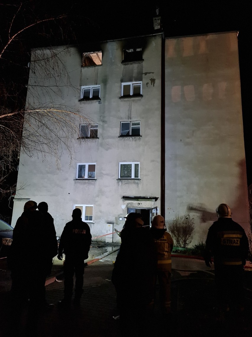 Pożar w Jaworze przy ul. Dąbrowskiego