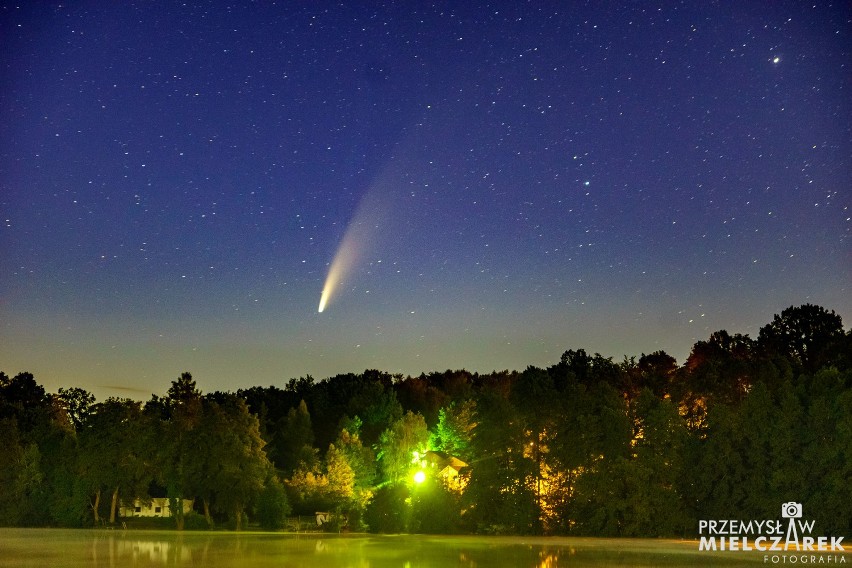 Kometa była świetnie widoczna nad Łagowem