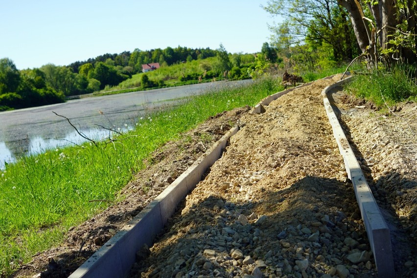 Postęp prac nad Zalewem Wolbromskim, maj 2022 r.