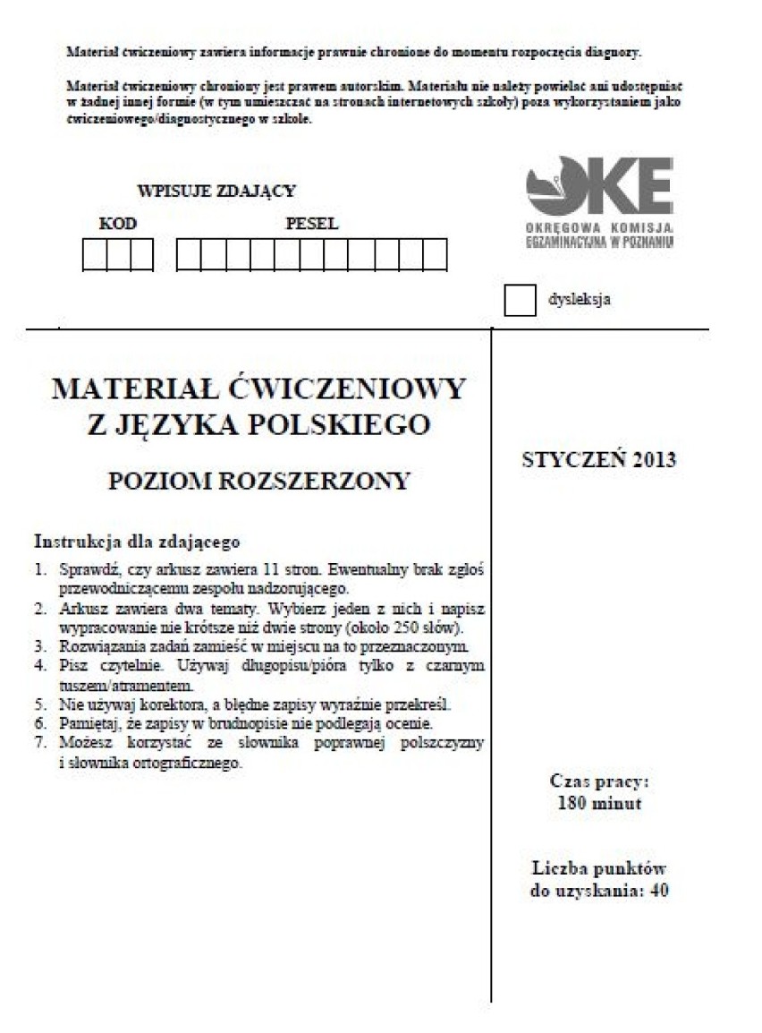 Próbna matura 2013 - język polski - poziom rozszerzony -...