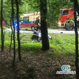 Wypadek w Wólce Plebańskiej. Motocyklista skończył jazdę w rowie