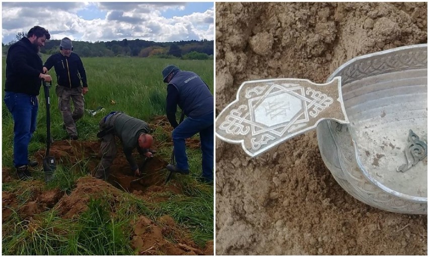 Srebrna czara z czasów carskiej Rosji znaleziona w Żydowcach