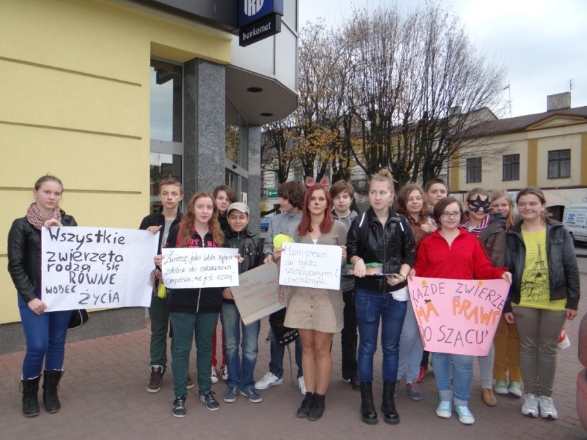 Happening uczniów ZSG 7 w Radomsku z okazji miesiąca dobroci...