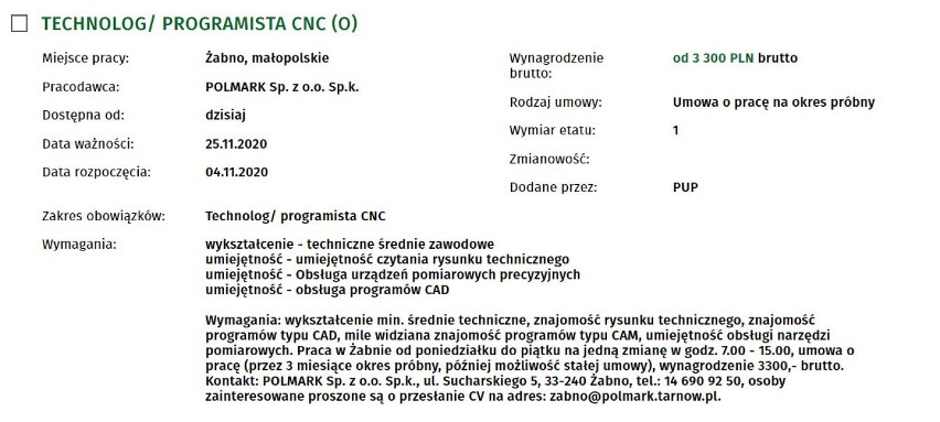 Najatrakcyjniejsze oferty pracy z Tarnowa i regionu. Kogo poszukują pracodawcy i jakie wynagrodzenia oferują? [6.11.20]