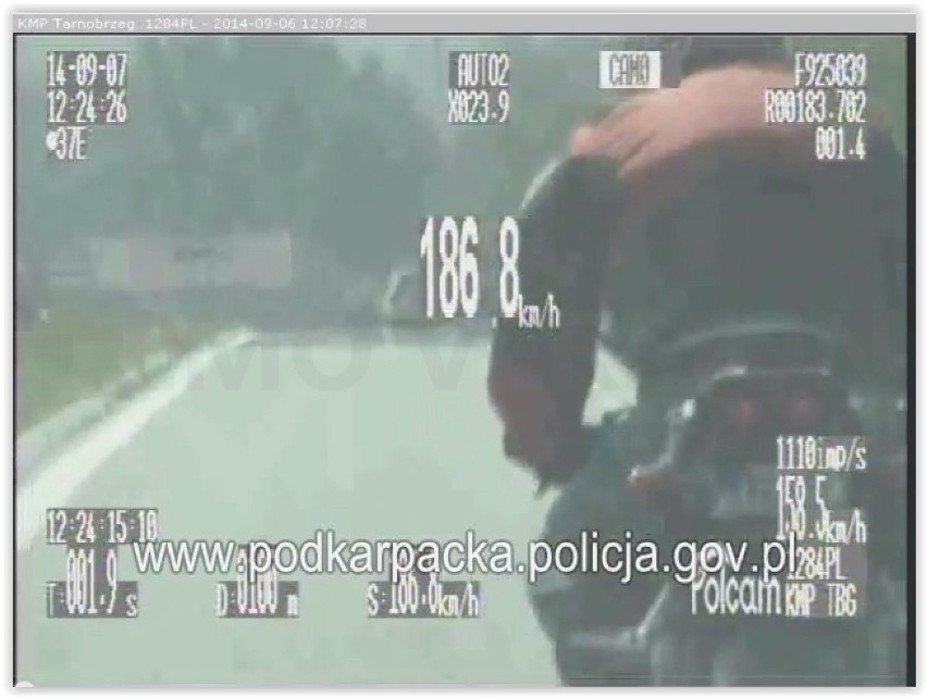 Motocyklista uciekał 193 km/h  przed policją