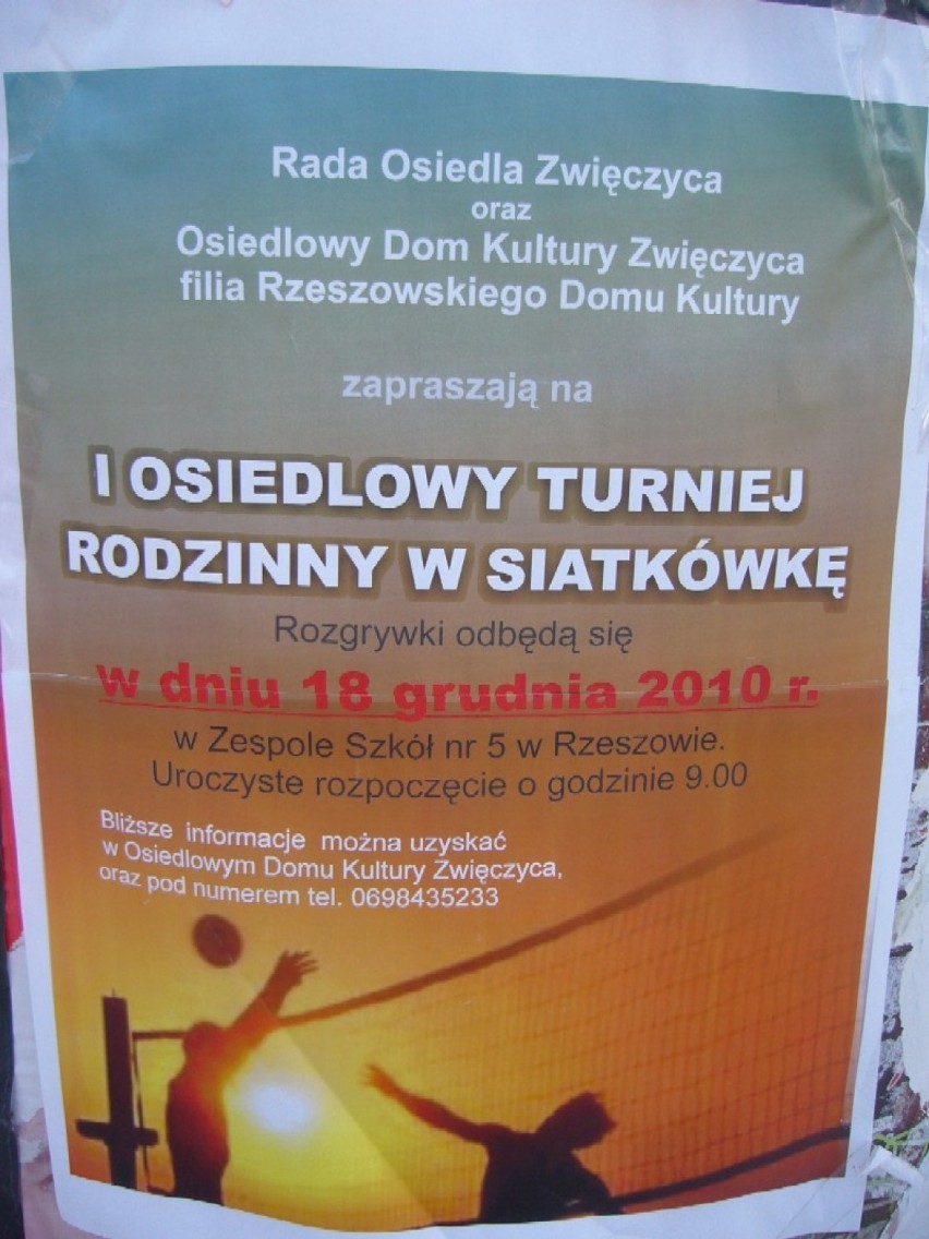 IOsiedlowy Rodzinny Turniej w siatkówce na osiedlu Zwięczyca -plakat