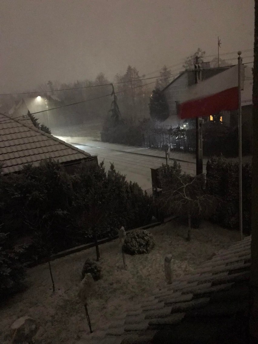 Burza ze śnieżycą w Andrychowie