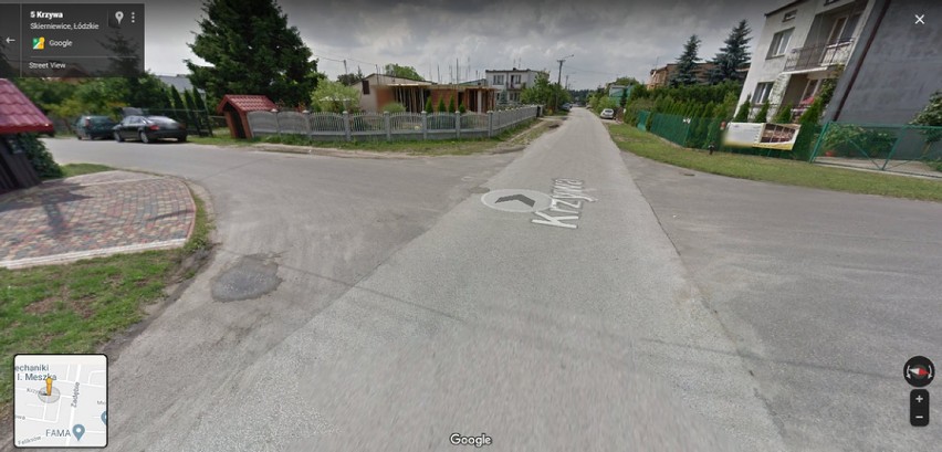 Skierniewice. Osiedle Zadębie w Google Street View