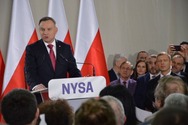 Tak wyglądała wizyta prezydenta Andrzeja Dudy w marcu 2020 roku w Nysie.