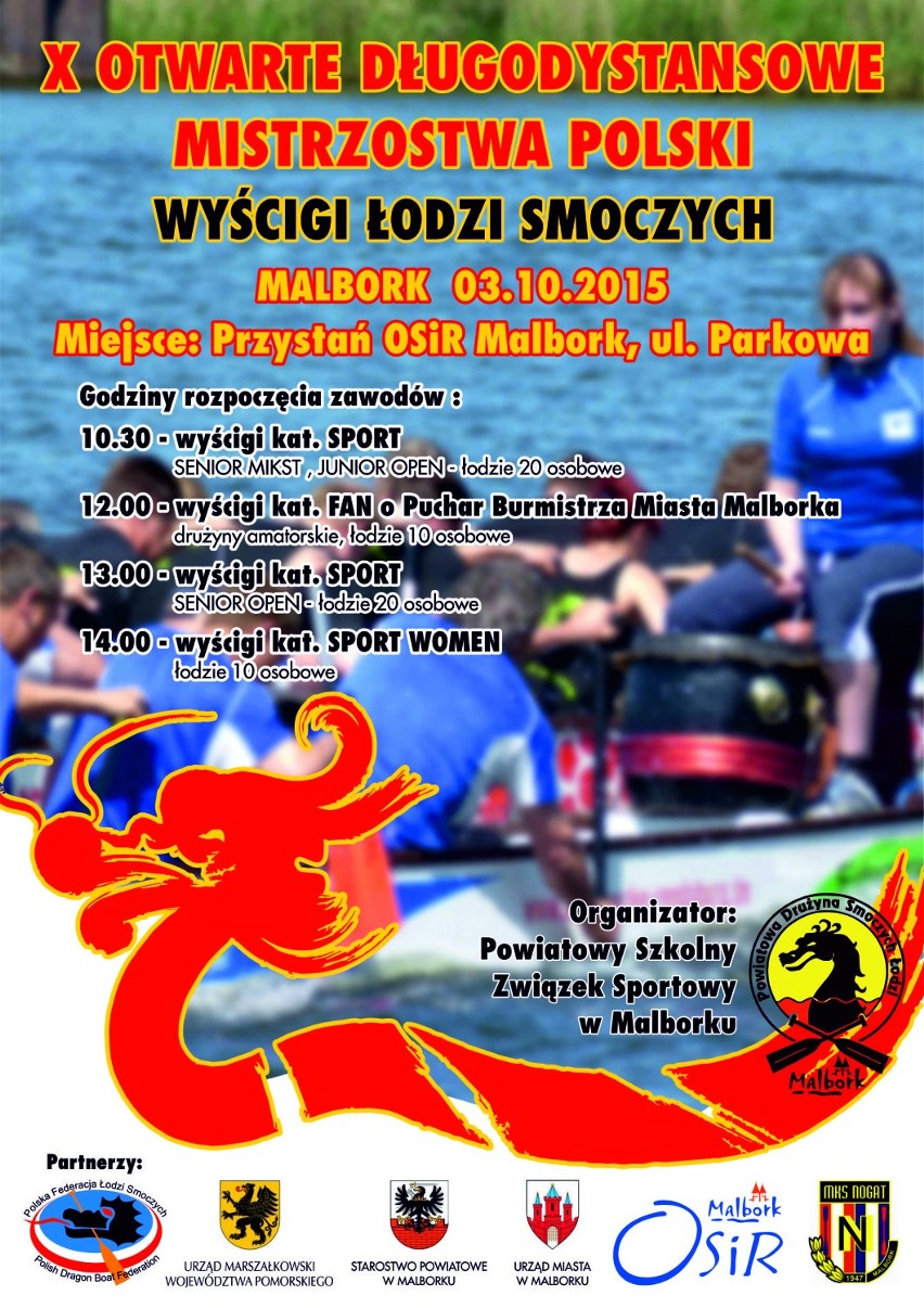 Mistrzostwa Polski smoczych łodzi w Malborku. W sobotę odbędą się zawody na Nogacie