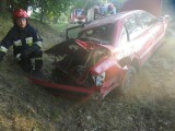 Wypadek w powiecie węgorzewskim: dachowanie Audi [Zdjęcia]