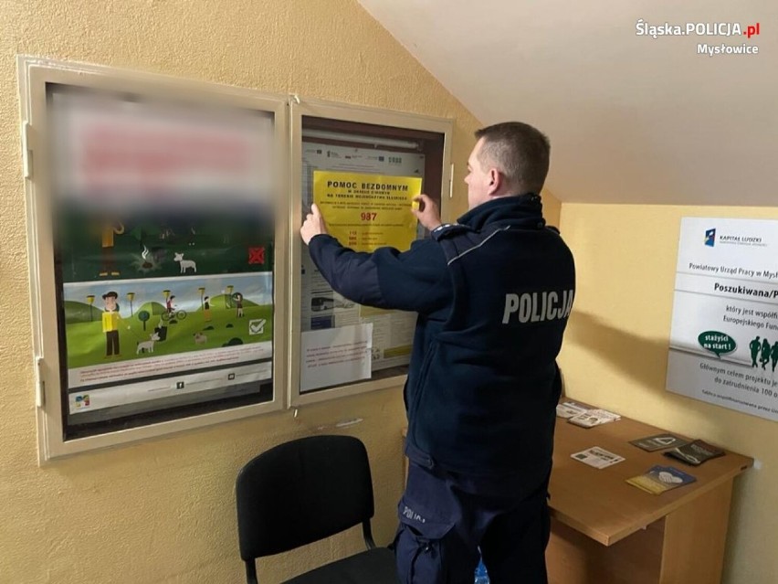 Policjanci z Mysłowic sprawdzają miejsca w których mogą...