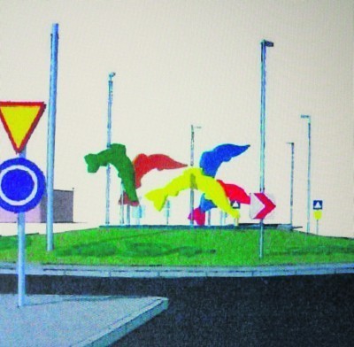Logo miasta stanie na rogu ul. Żorskiej i Sygnały