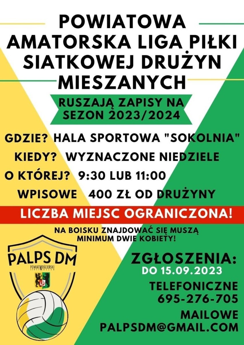 Rusza Powiatowa Amatorska Liga Piłki Siatkowej Drużyn Mieszanych w Kościerzynie - sezon 2023/2024
