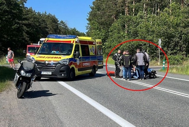 Wypadek motocyklisty na DK 45.