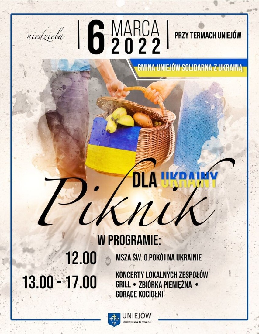 Piknik dla Ukrainy odbędzie się w niedzielę 6 marca w Uniejowie. Jaki program?