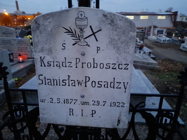 Grób ks. Stanisława Posadzego na cmentarzu w Żninie