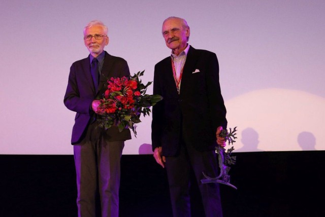 Witold Giersz i Daniel Szczechura podczas gali w kinie Kijów.Centrum