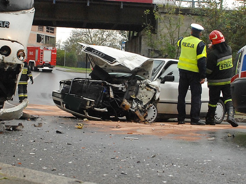 Wypadek na ul. Węgierskiej w Nowym Sączu.