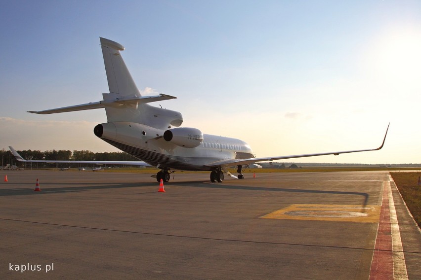 Dassault Falcon 7X na lubelskim lotnisku