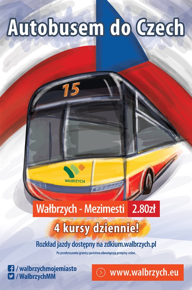 Od kwietnia uruchomione zostaną regularne połączenia komunikacji miejskiej pomiędzy Wałbrzychem i czeskim Meziměstí