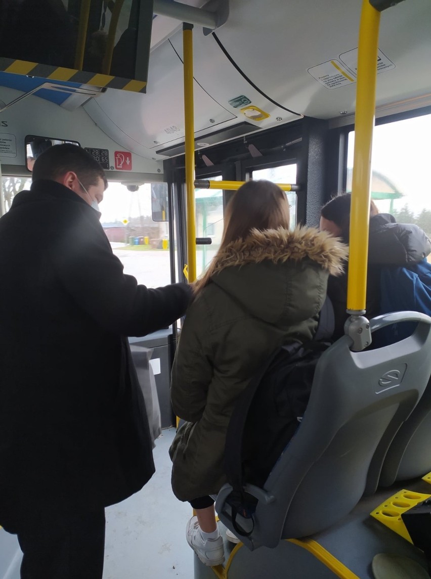 W pierwszym przejeździe autobusu na trasie Słup-Grudziądz...