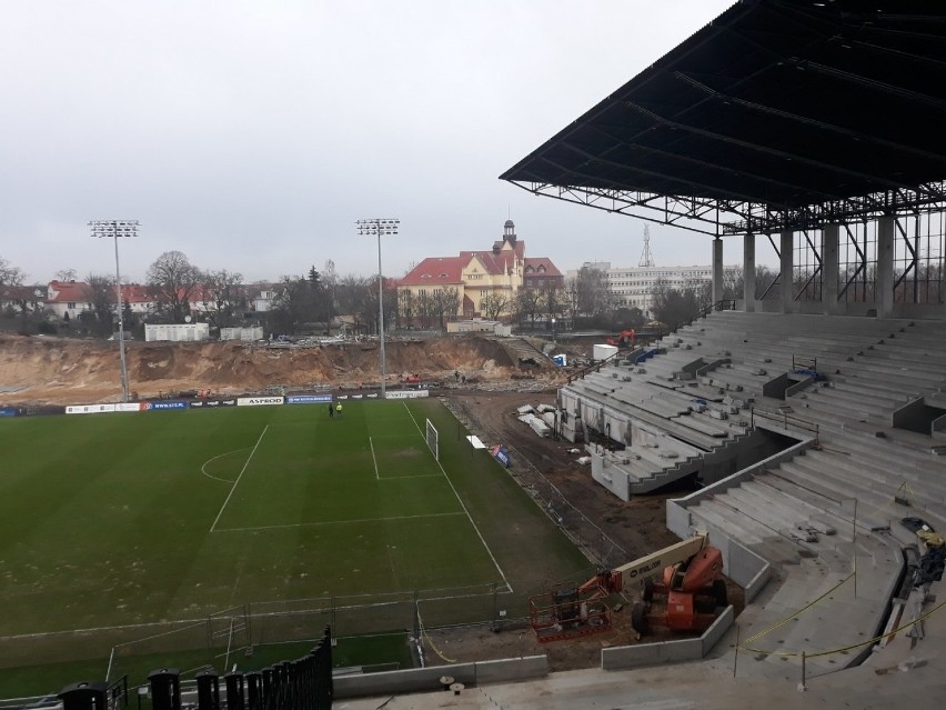 Stadion Pogoni Szczecin - stan prac 23 stycznia 2021.