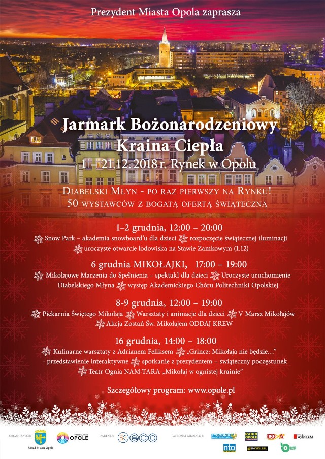 Jarmark Bożonarodzeniowy 2018 w Opolu.