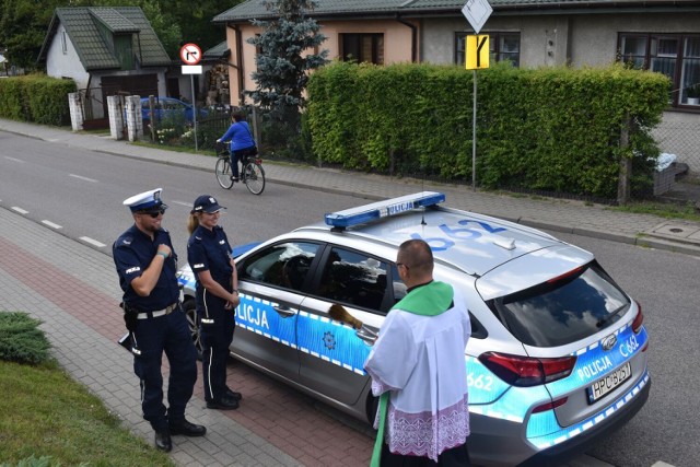 W kościele w Skępem i w kaplicy w Łąkiem pojawili się policjanci, którzy przypominali o bezpiecznym poruszaniu się po drodze