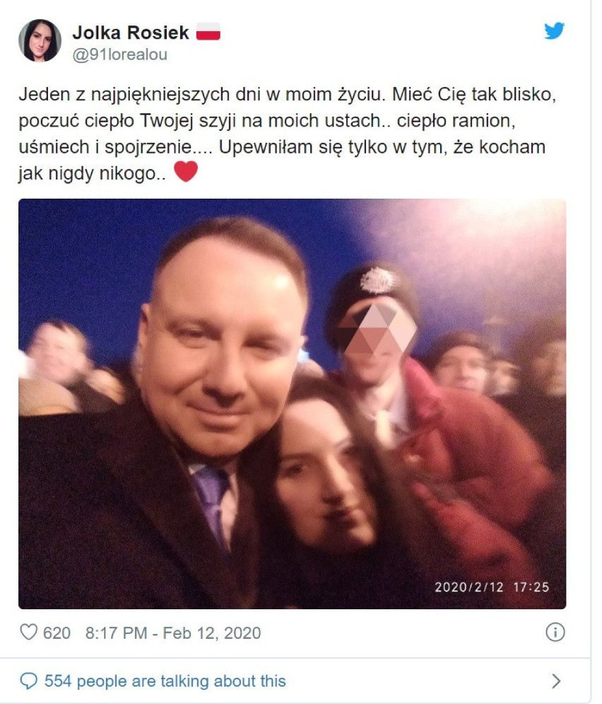 Młoda kobieta rzuciła się w ramiona prezydenta Andrzeja Dudy