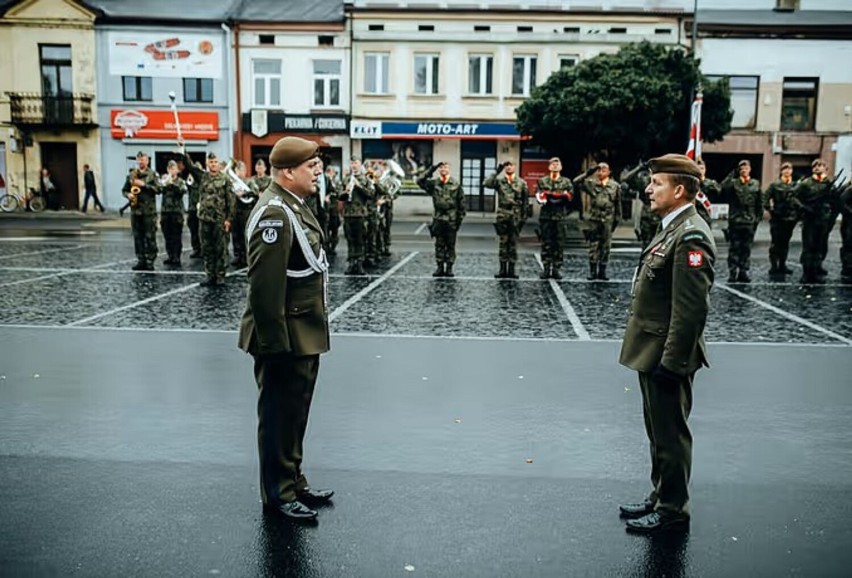 Przysięga wojskowa żołnierzy 9. Łódzkiej Brygady Obrony...