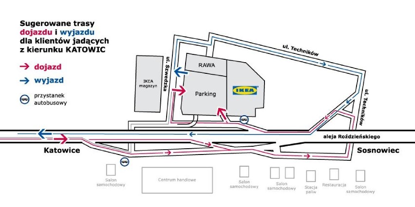 Remont parkingu IKEA Katowice. Zamkną jeden pas łącznicy Roździeńskiego [ZDJĘCIA]