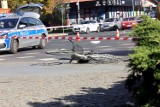 Wypadek na ulicy Witelona w Legnicy! Ranny rowerzysta przewieziony do szpitala, zobaczcie zdjęcia