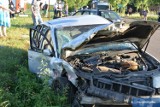 Wypadek w gminie Baruchowo. 4 osoby zabrane do szpitala po czołowym zderzeniu volkswagena z audi [zdjęcia, wideo]