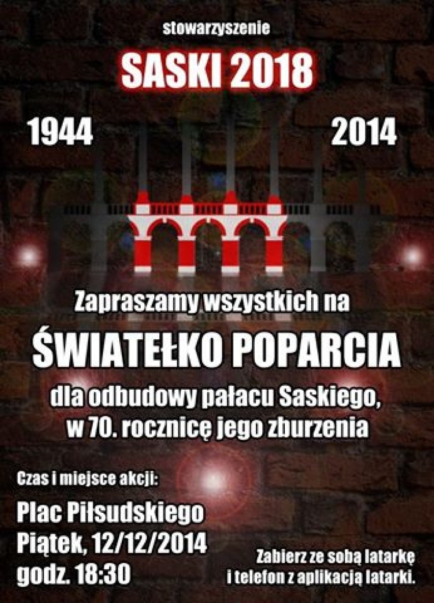 Pałac Saski. Światełko poparcia