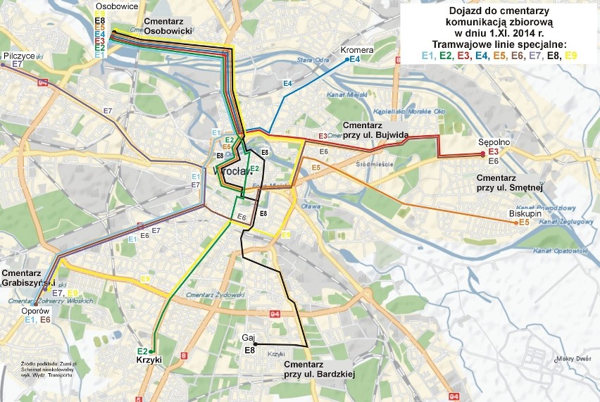 Dzień Zaduszny we Wrocławiu [rozkład jazdy MPK]