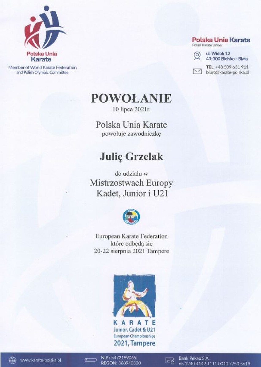 Julia Grzelak sprawdzi swoje umiejętności w kumite juniorek