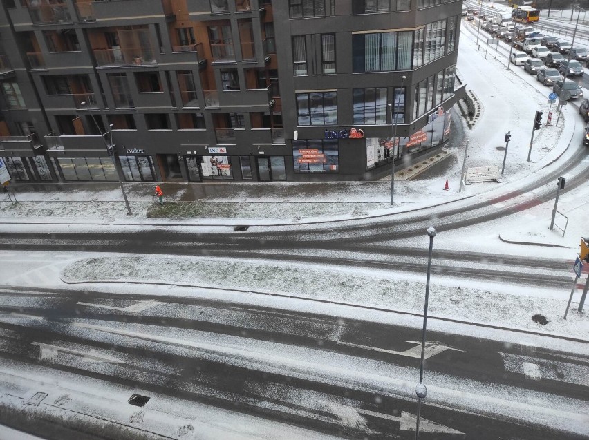 Tak wyglądała zima w centrum Kielc we wtorkowy poranek....