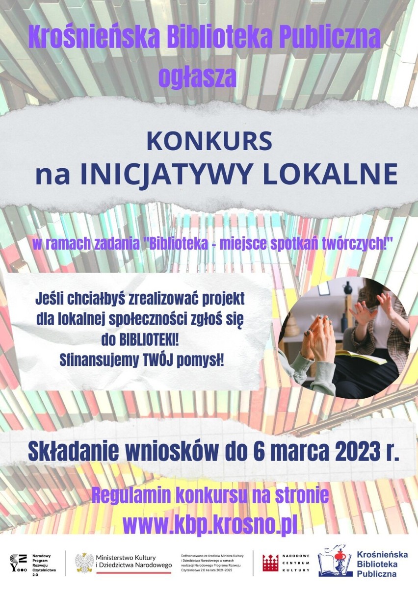 Krośnieńska Biblioteka Publiczna organizuje konkurs na lokalne inicjatywy kulturalne. Można dostać 8 tys. zł