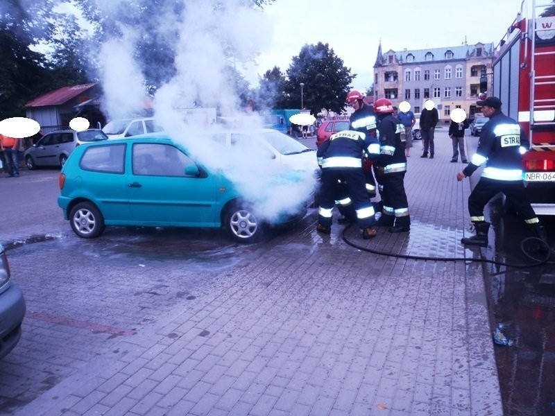 Pożar samochodu w Braniewie