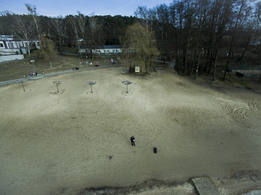 Sieraków z lotu ptaka zimą 2018 roku.