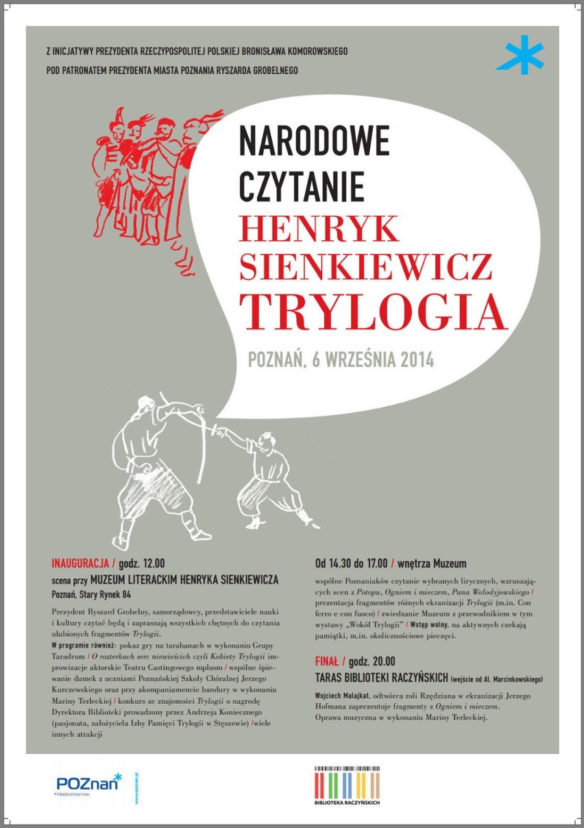 Narodowe Czytanie „Trylogii” Henryka Sienkiewicza w Poznaniu